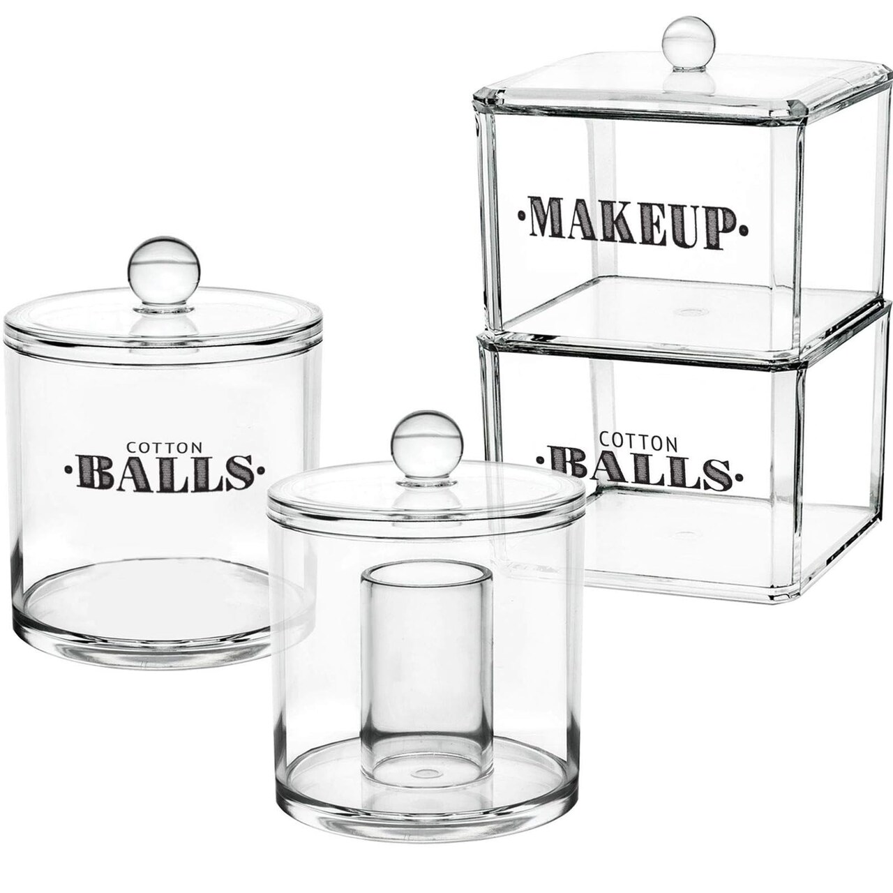 72 Pieces Farmhouse Bathroom Beauty Organization Labels -72 Bathroom & Makeup Organization Preprinted Sticker. Water Resistant, Canister Labels. Jar Decals Bath Storage ( Bathroom)